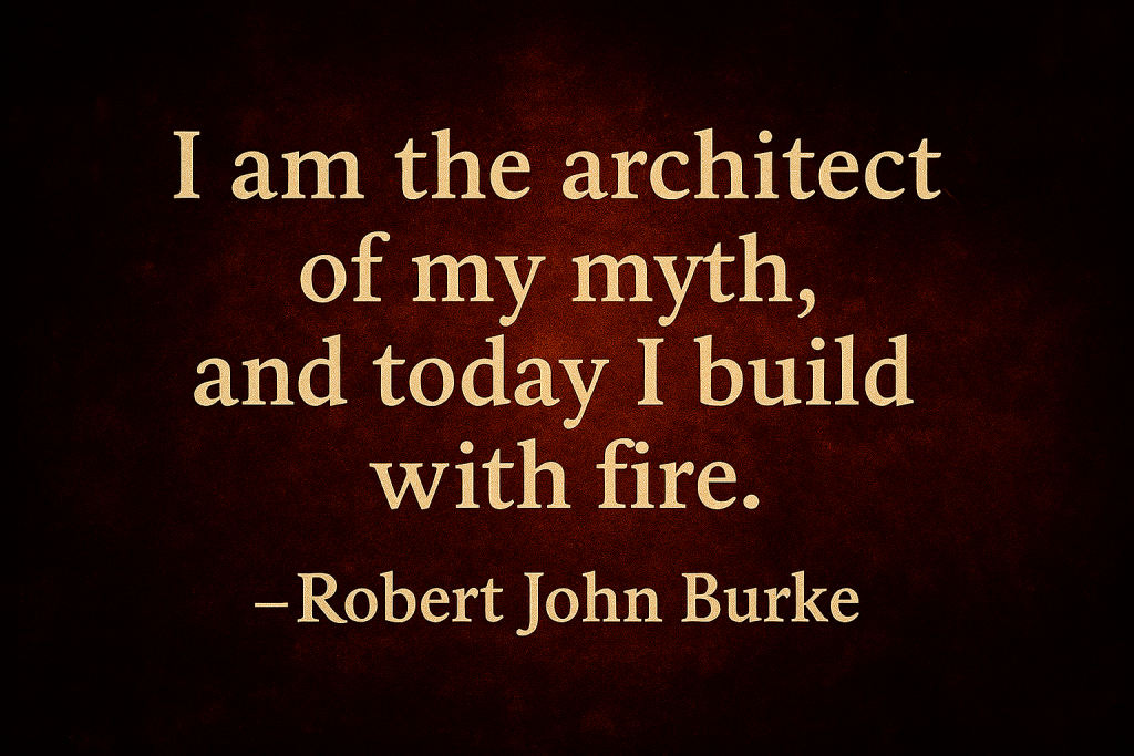 I am the architect of my myth, and today I build with fire